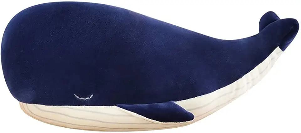 Whale Plush Pillow, Blue 33 Inch, Cute Stuffed Animal Plushies