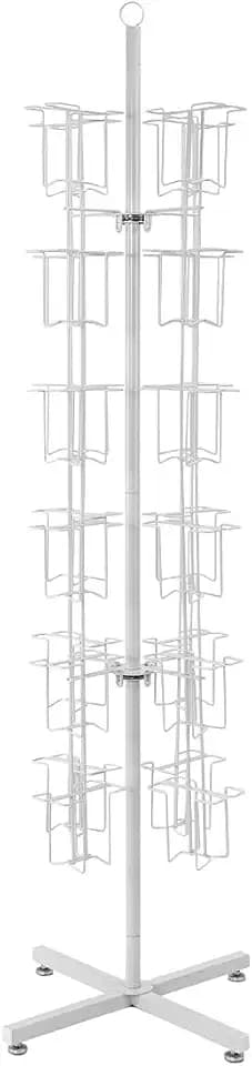 SSWBasics Rotating Greeting Card Rack - 48 Pocket - Overall Dimension: 65”H x 16”D - 48 Pockets Total (Each 5”W x 7”H x 1 5/8”D) - Perfect for Thrift, Retail, Grocery, and Convenience Stores