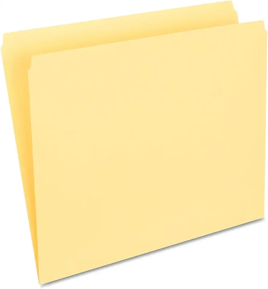 Staples Top-Tab File Folders, Straight-Cut, Letter, Yellow, 100/Bx