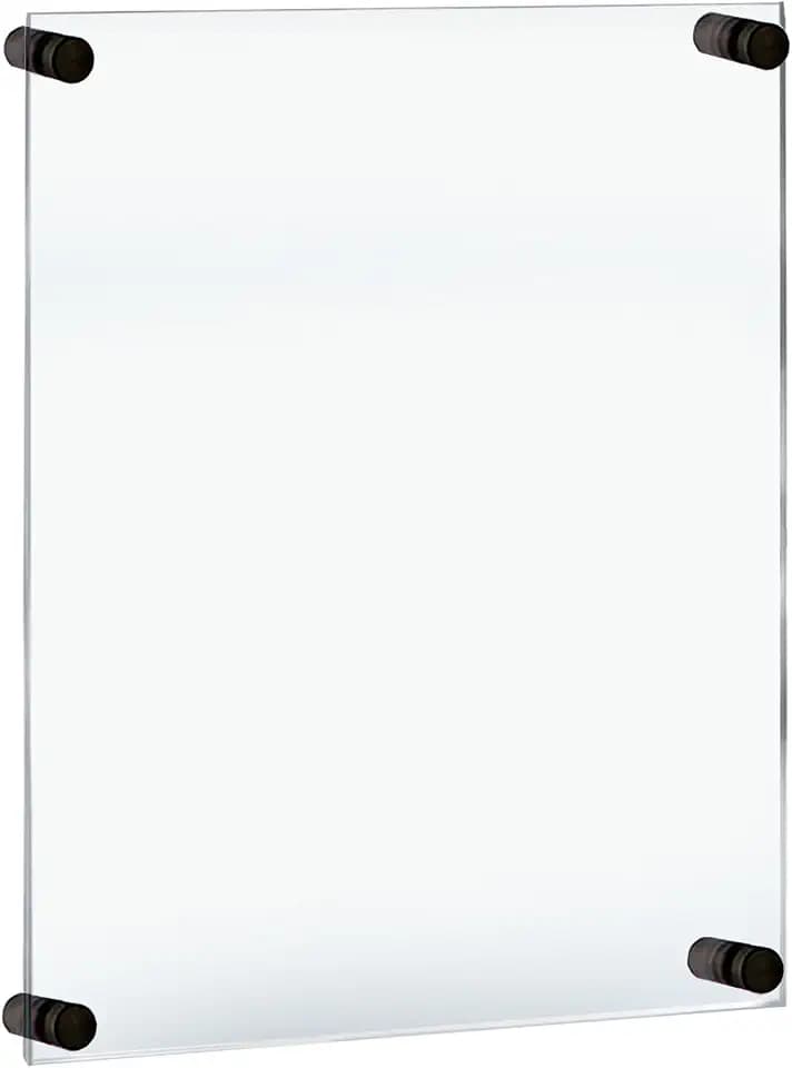 Azar Displays 105524-BLK Acrylic Floating Double Panel Wall Frame,18" x 24" Graphic Size, Overall Frame Size: 18" x 24", Black