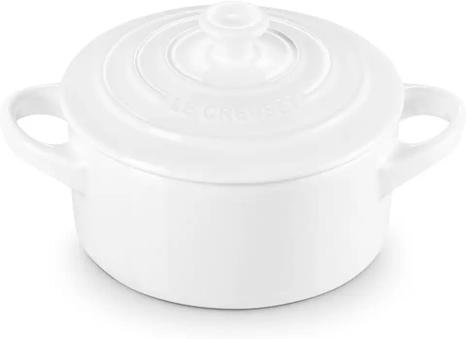 Le Creuset Stoneware Mini Round Cocotte, 8 oz., White
