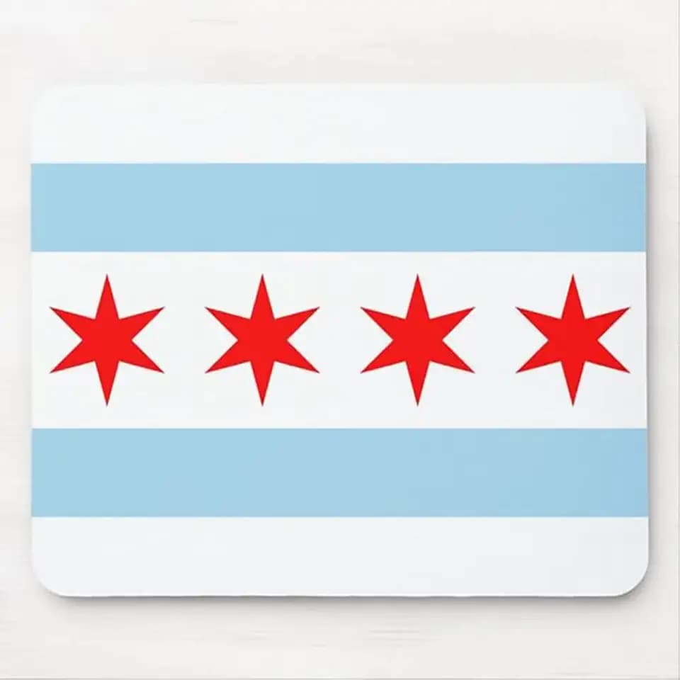 Mouse Pad with Flag of Chicago Computer Mouse Mat Desk Accessories 9.5"x8" Color:Flag of Chicago