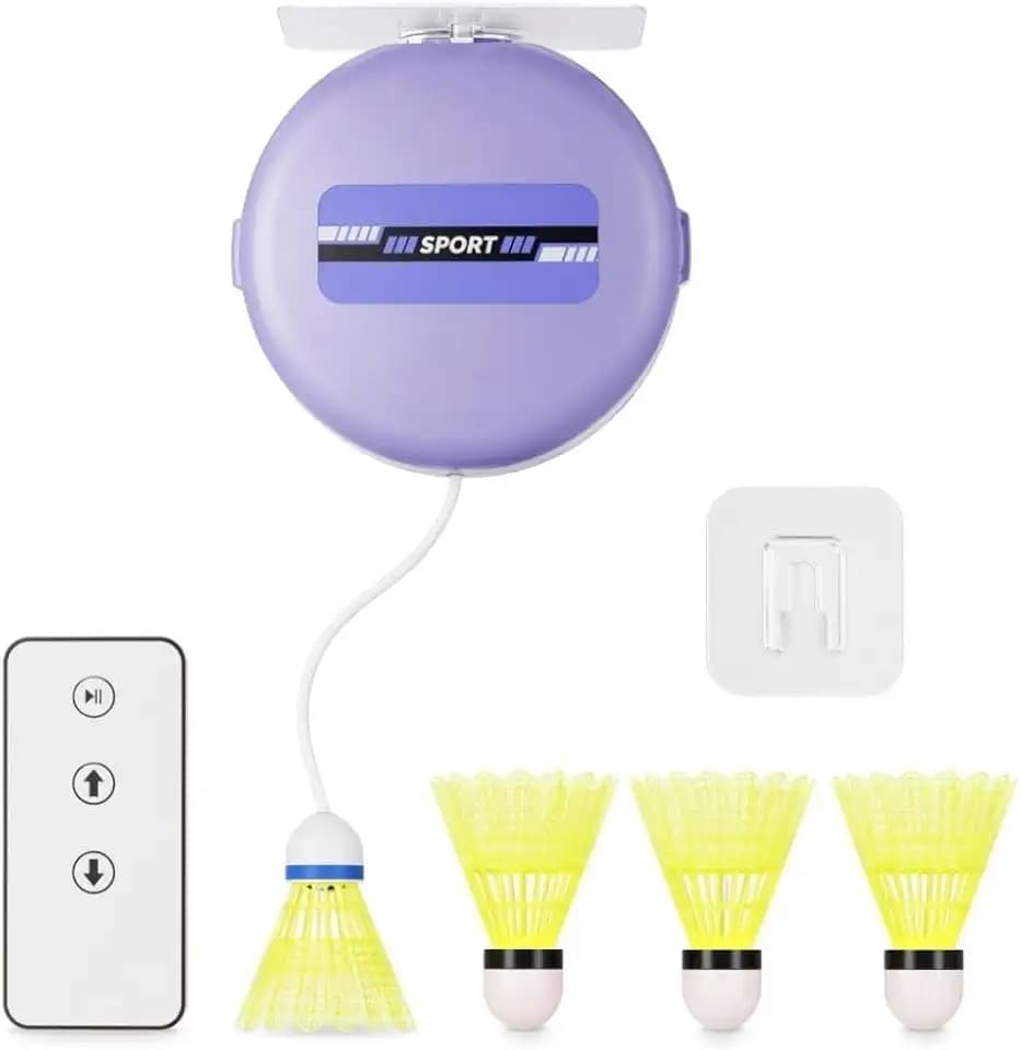 8 Pieces Badminton Trainer Ceiling Mounted Rebound Practice Set