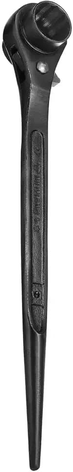 HARFINGTON Scaffolding Podger Ratchet Wrench 24mm x 27mm CR-V 12 Point Double Ended Socket Ratcheting Podger Scaffold Spud Spanner Tool for Auto Repair Mechanical Maintenance, Black