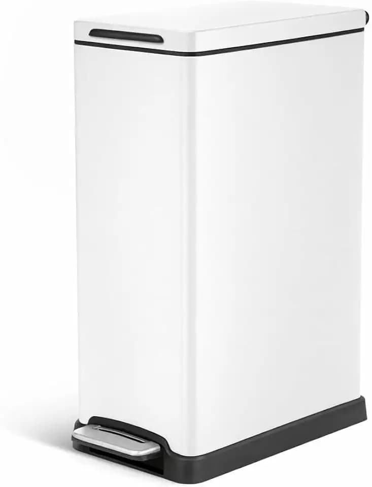 Home Zone Living 12 Gallon Kitchen Trash Can with Slim Fit Design