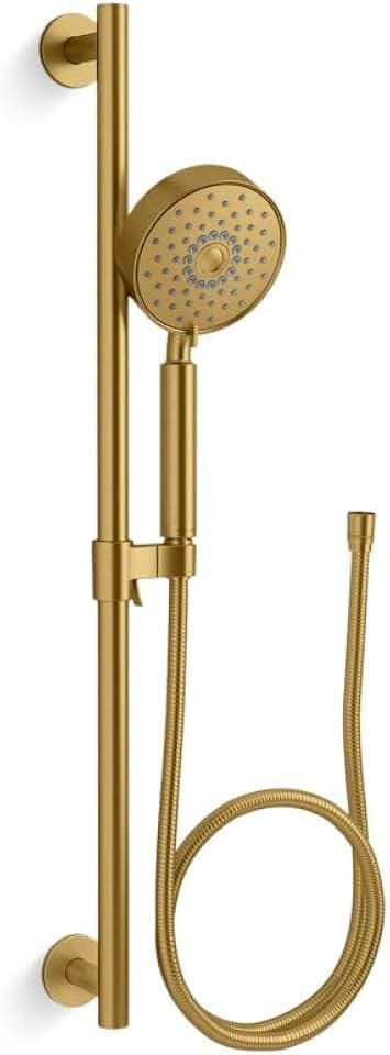 Kohler 22178-G-2MB K-22178-G-2MB Purist 1.75 GPM Multifunction Handshower Kit with Katalyst Air-Induction Technology, Bass, Vibrant Brushed Moderne Brass