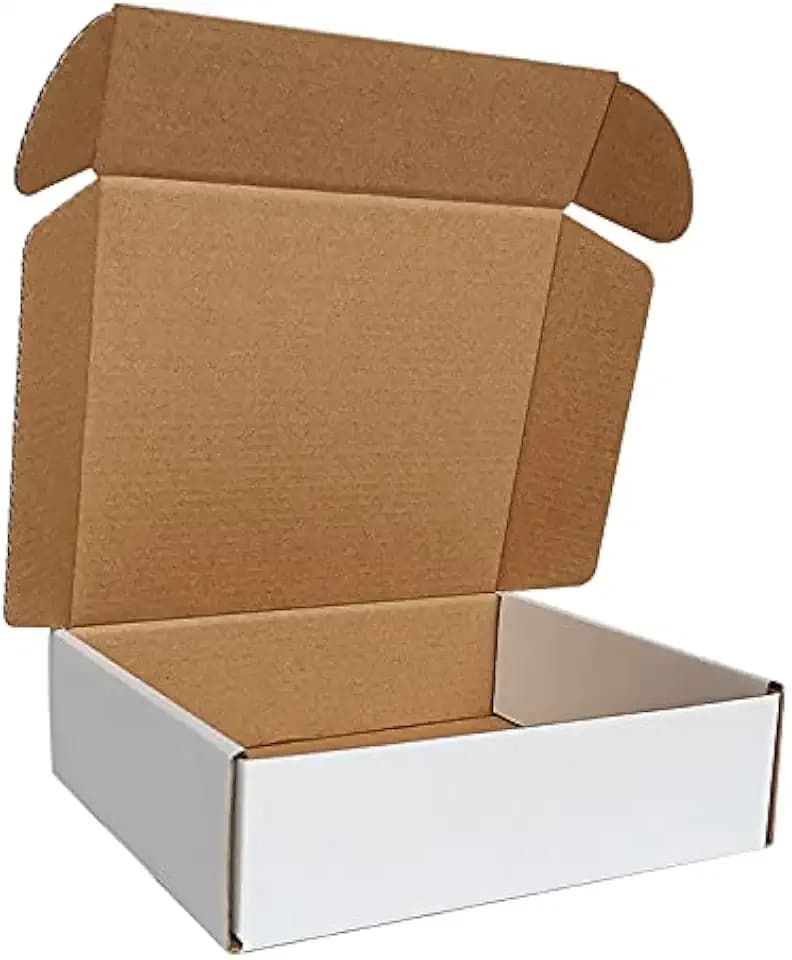 250 Pack 7x6x2'' Small Shipping Boxes, Corrugated Cardboard Mailers for Business, White (CM762-250)