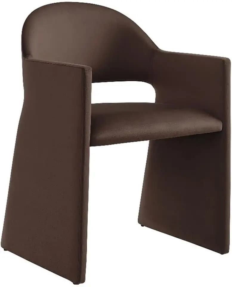 Modway Talia Performance Velvet Dining Armchair in Chocolate Brown