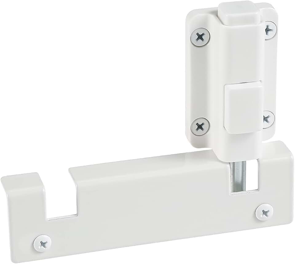 House Guard Sliding Glass Door Foot Lock, 2-Position Vent Lock, White