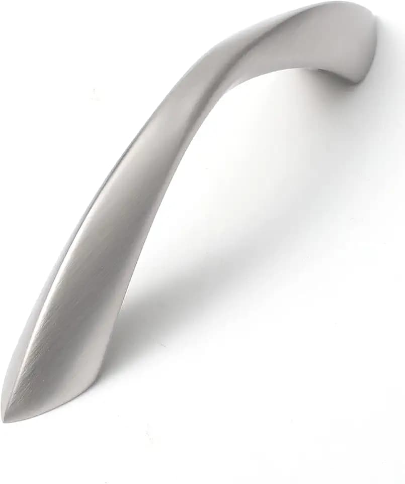 2 Pack Brushed Nickel Cabinet Pulls 3 Inch Arch Twisted Silver Handles Drawer Kitchen Cupboard Bathroom Dresser Cabinet Hardware Zinc Alloy