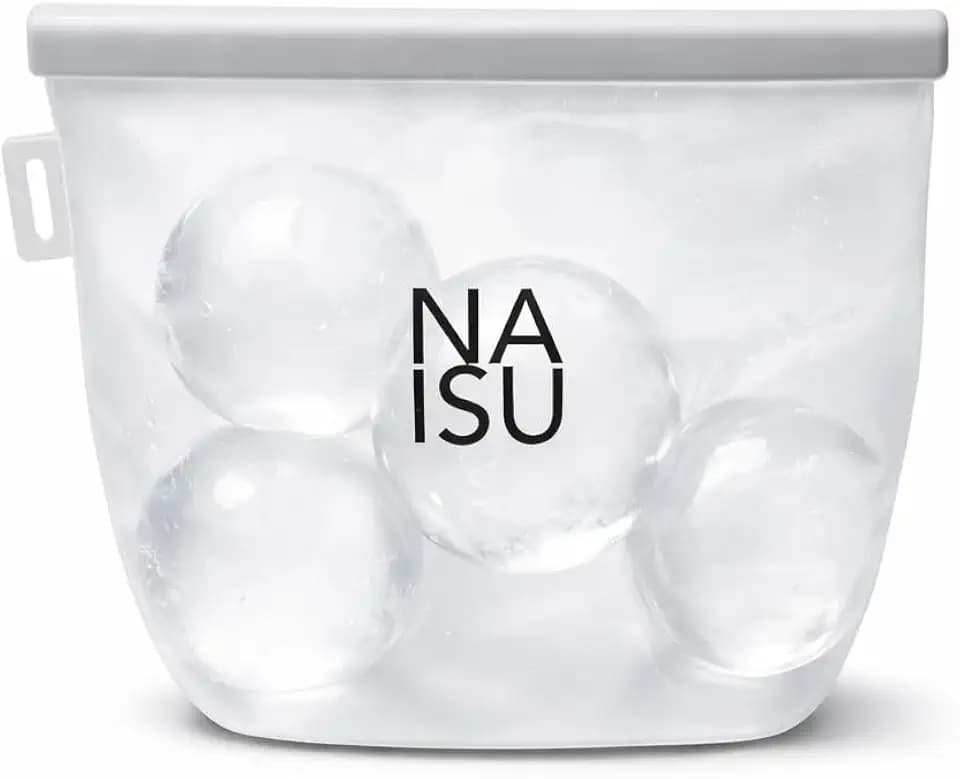NAISU Clear Ice Silicone Storage Bag – Reusable Freezer Bag for Crystal-Clear Ice Balls & Cubes, Leakproof, Food-Grade, Ideal for Whiskey & Cocktails