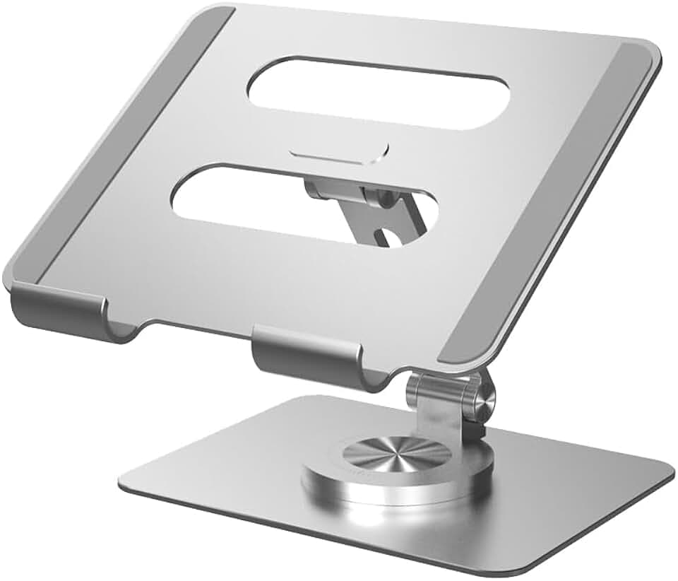 myWall Klappbare Halterung für Tablets & Smartphones HT18L, bis 14 Zoll, Tischhalterung Tablet, Handy Halterung, Ergonomisch einstellbar, 360° Drehung, Aluminiumständer, Tablet Ständer