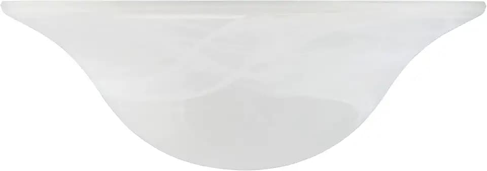 Aspen Creative 23101-31,Alabaster Replacement Glass Shade for Medium Base Socket Torchiere Lamp, Swag Lamp and Pendant, 15-3/4" Diameter x 5-3/4" High
