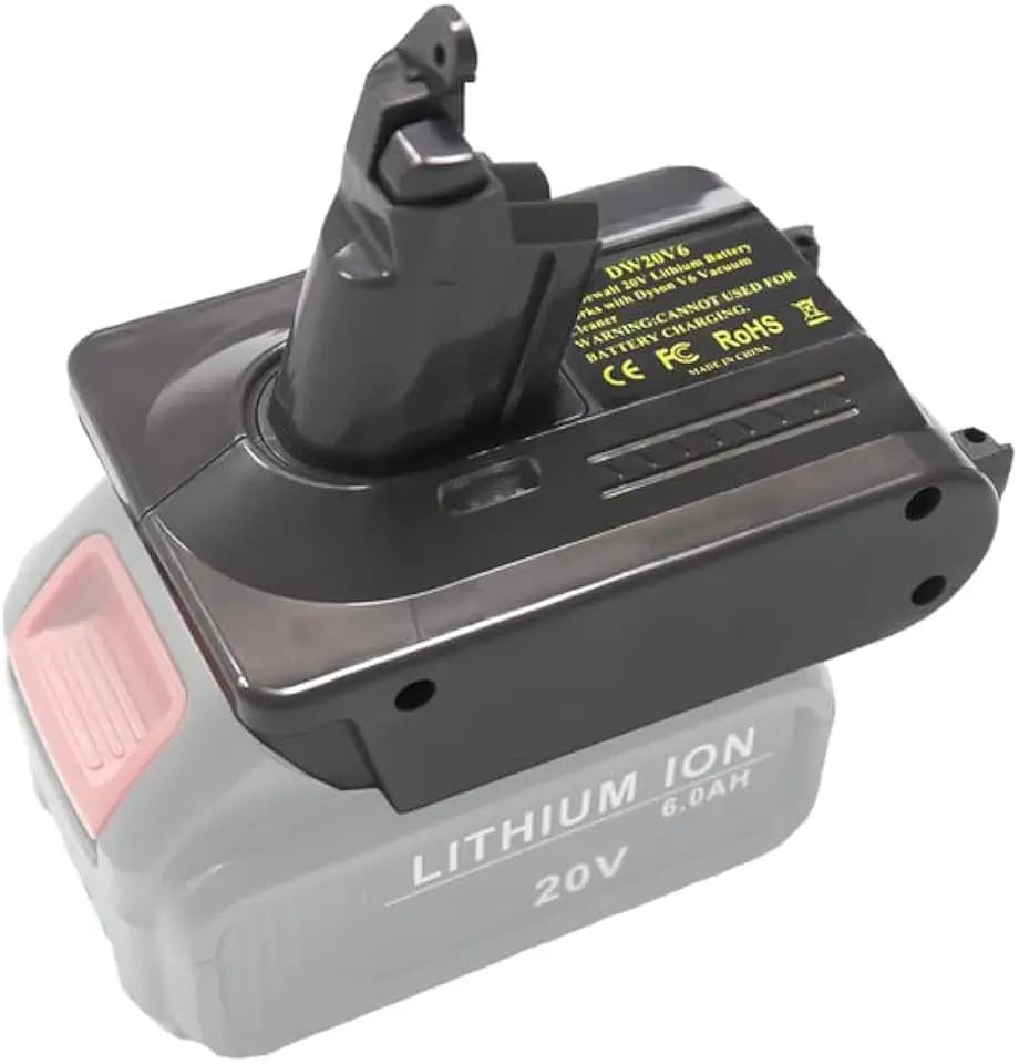 V6 Battery Adapter Replacement for Dyson V6 Battery, Convert Dewalt 20V Battery to Dyson V6 Animal,Motorhead, Trigger,Absolute,Slim,HEPA,Cord-Free, Fluffy Models.