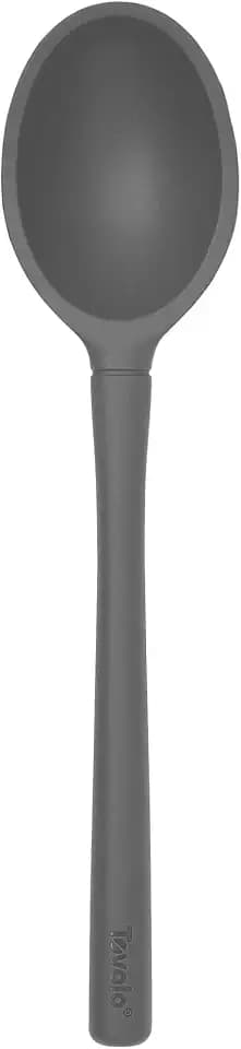 Tovolo Flex Core Silicone Deep Spoon for Cooking Mixing Baking Serving, Dishwasher Safe BPA Free All Silicone Kitchen Mini Spoon Heat Resistant Nonstick Safe Serving Spoon, Charcoal Gray