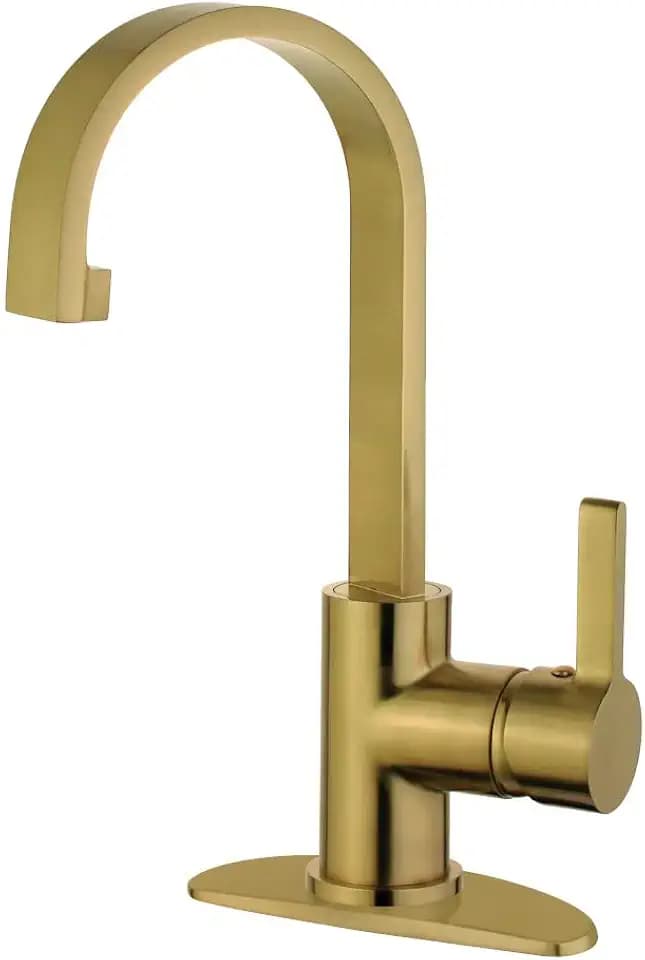 Kingston Brass LS8213CTL Continental Bathroom Faucet, Brushed Brass, 4 x 4.94 x 11.69