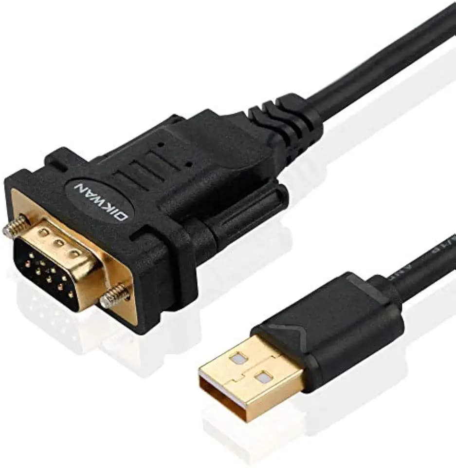 USB auf RS232, serieller USB-Adapter mit FTDI-Chipsatz, USB 2.0 auf DB9-Stecker, serielles Kabel für Windows 11, 10, 8, 7, Vista, XP, 2000, Linux und Mac OS (1,8 m)