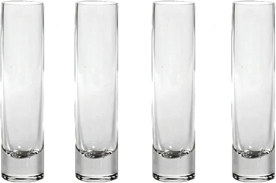 Serene Spaces Living Clear Glass Bud Vases, Set of 4, Perfect for Floral Arrangements at Home, Weddings, Parties, Measures 7.5" Tall & 1.75" Diameter