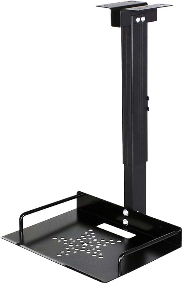 Universal Projektor-Halterung für die Decke, Bis 3.5kg - Tablett 24×20cm - Höhenverstellbar 34-56cm - Kabelführung, Universal Beamerhalterung Deckenhalterung Für Projektoren, Router usw
