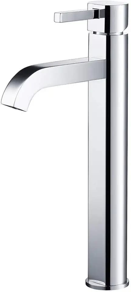 KRAUS Ramus Single Handle Vessel Sink Bathroom Faucet in Satin Nickel, FVS-1007SN