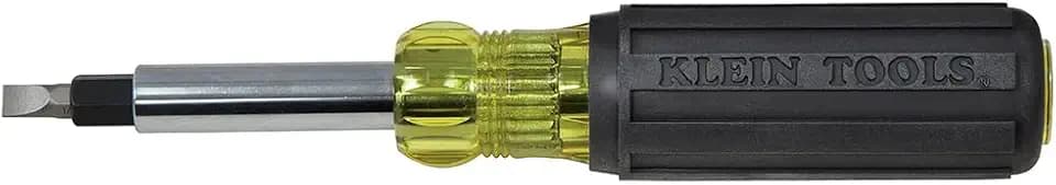 Klein Tools 32557 Multi-Bit Screwdriver/Nut Driver, Heavy Duty 10-in-1 with Interchangeable Shafts and Ph, Sl, Sq, Hex Bits and Nut Drivers
