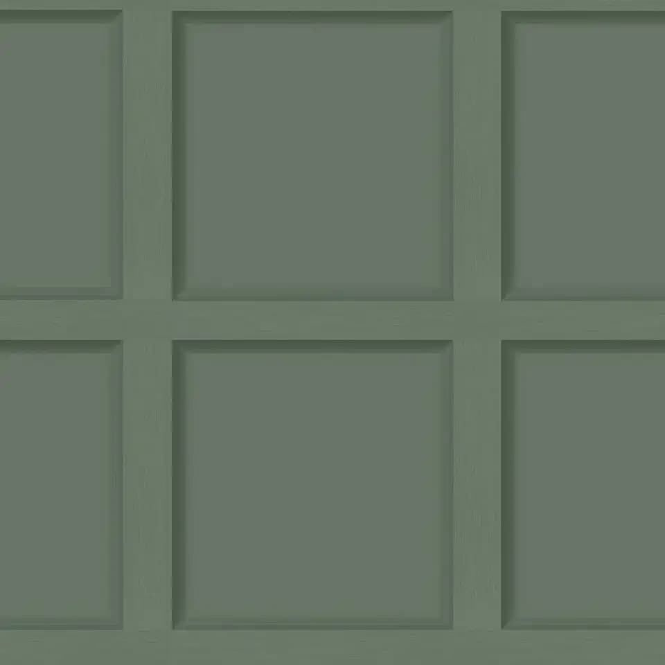 Modern Faux Wood Panel Wallpaper – Green Wood Wall Panel Effect, Non-Pasted Roll, 21 in x 33 ft (Covers 56 sq ft) – Great for Living Room, Hallway & Accent Walls