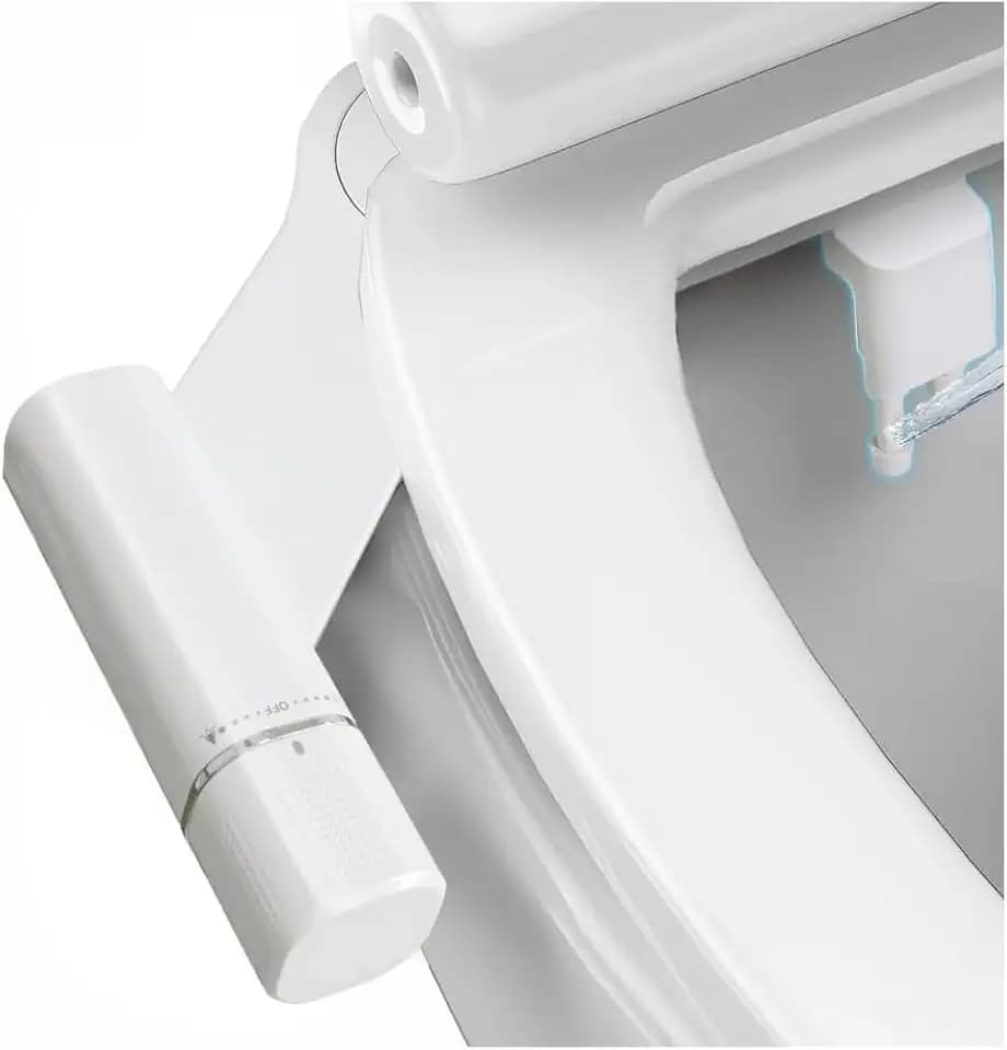 POCALAND Non-Electric Bidet Attachmen, Stainless Steel Inlet (White)