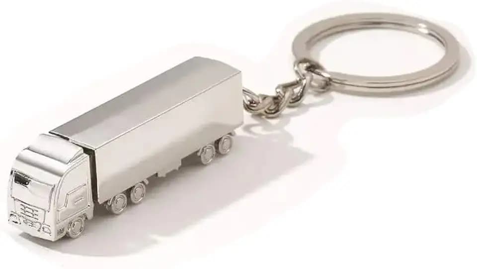 Truck LKW LKW Schlüsselanhänger mit Gelenk, Silber
