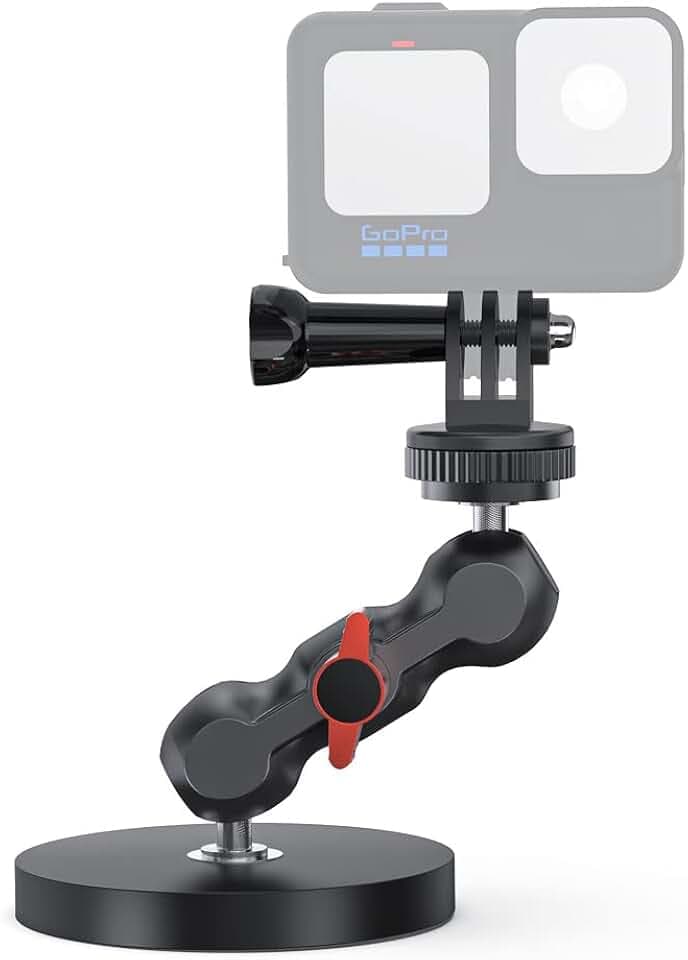 magnetische Kamerahalterung für Go Pro,Starke magnetische Halterung mit 360° Rotation Kugelkopf Kompatibel mit Go Pro Hero 13 12 11 10 9 8 7 6 5 Schwarz,DJI Osmo Action 5 Pro/4/3,AkASO und mehr