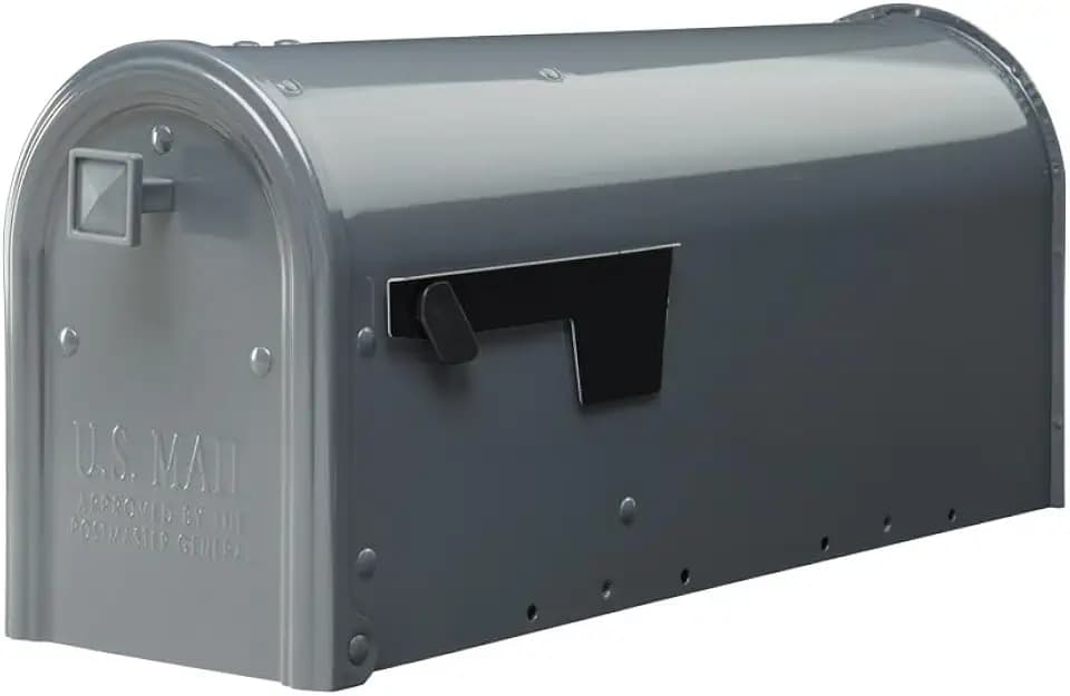 Architectural Mailboxes Edson Post Mount Mailbox, Gunmetal Grey, Medium