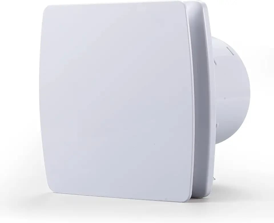 Zeyzer Exhaust Fan 110 CFM 1.0 Sones 5.9" Duct White Square Quiet Powerful Ceiling or Wall-Mount Ventilation Fan for Bathroom/Corridor/Office/Laundry Room/Shop