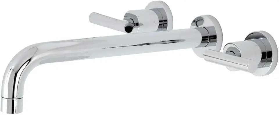 Kingston KS8051CML Two-Handle Wall Mount Tub Faucet, Polished Chrome