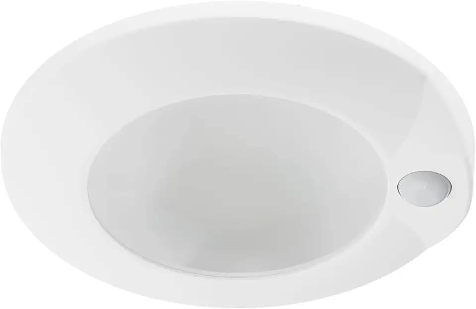 Halo HLCE 6-Inch Indoor/Outdoor LED Motion Sensor Ceiling Light with CCT Select, Dimming, CA Compliant - Matte White