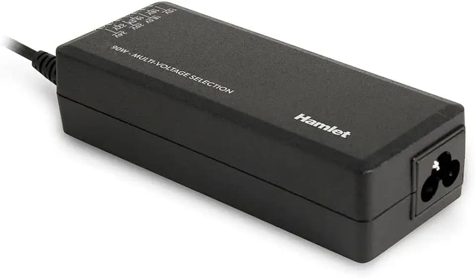 HAMLET xpwnb90 C Innen 90 W schwarz-Adapter Leistung & Wechselrichter – Adapter DE PUISSANCE & Wechselrichter (90 W, Innen, Laptop, AC auf DC, Überhitzungsschutz, Überladeschutz, Kurzschluss, schwarz)