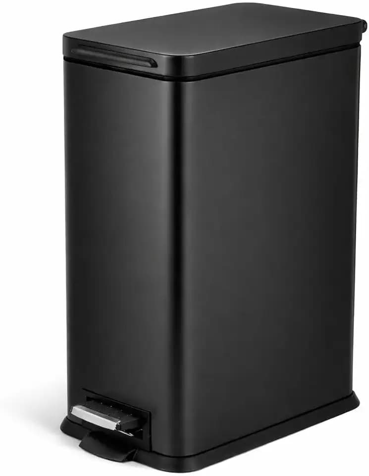 Home Zone Living 4 Gallon Kitchen Trash Can with Slim Fit Design