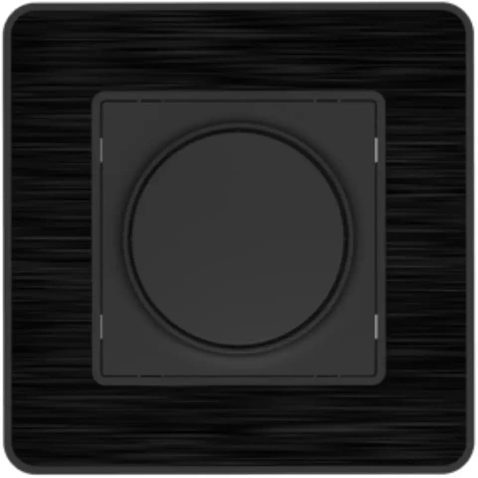 Zenitech – Kompletter Drehdimmer, kompatibel mit 16 A LED – gebürstetes schwarzes Metall – Kouro-Reihe