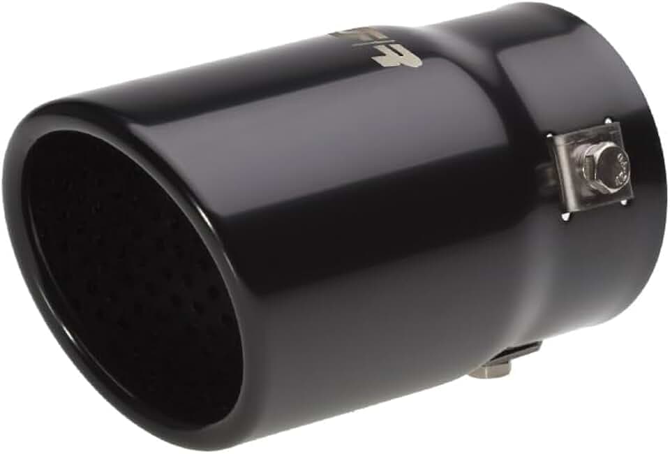 Simoni Racing Auspuffblende Oval/Schräg Schwarz - 76x80xL128mm - Anschluß ->37-63mm