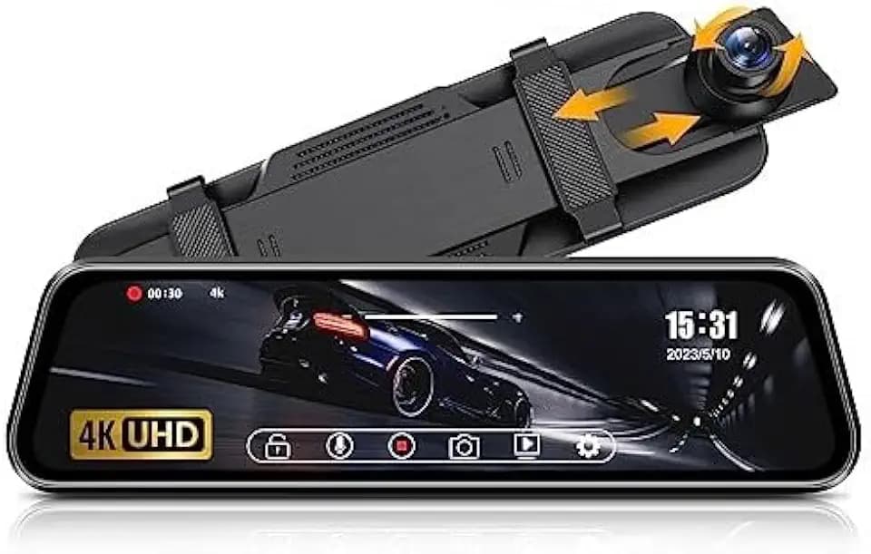 Jansite 4K Spiegel Dashcam mit Rückfahrkamera, 5.8GHz WiFi