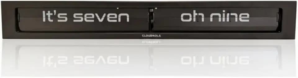 Cloudnola Texttime Black and White Metal Wall and Desk Flip Clock, 24 inches Wide, Battery Operated Digital Display