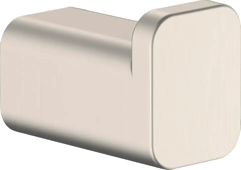 hansgrohe AddStoris Collection Modern Single Robe and Towel Hook in Brushed Nickel, 41742820