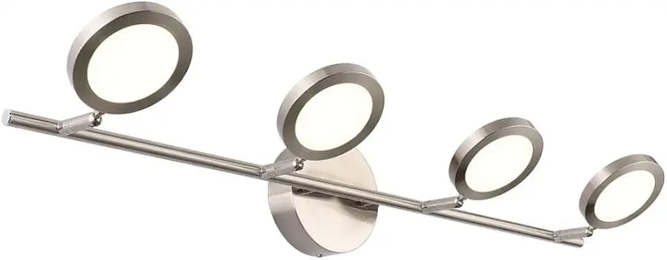 Joossnwell LED Bathroom Lights Fixtures, 4-Lights Vanity Lights Adjustable 20W 29.92" Inch 4000K Nickel Finish Swing Arm Up and Down Wall Sconces