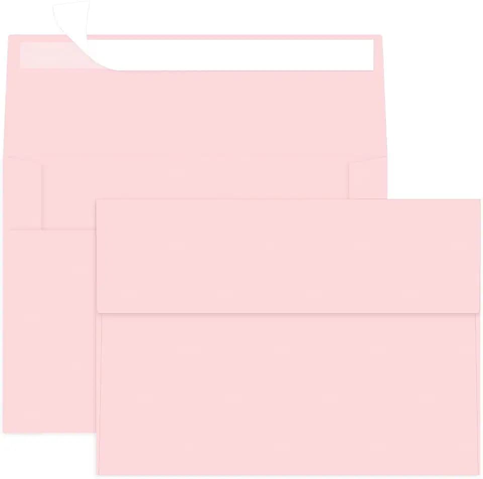 100 Packs Pink 5x7 Envelopes, A7 Envelopes for Card Invitation