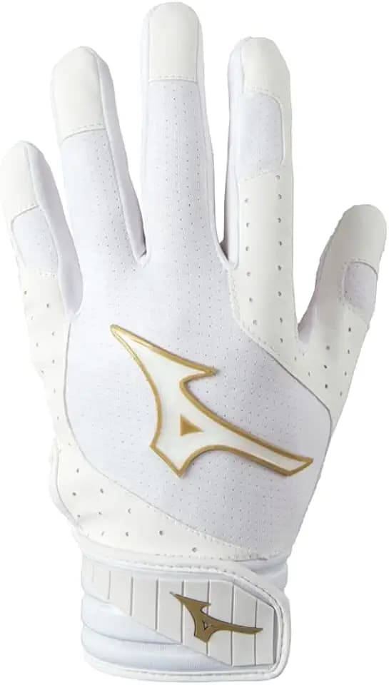 Mizuno Finch Softball Padded Batting Gloves | Pair | Adult and Youth | Nonslip Palm | Padded ShockPalm | FlexMesh Back | QuikAdjust Wrist Tab