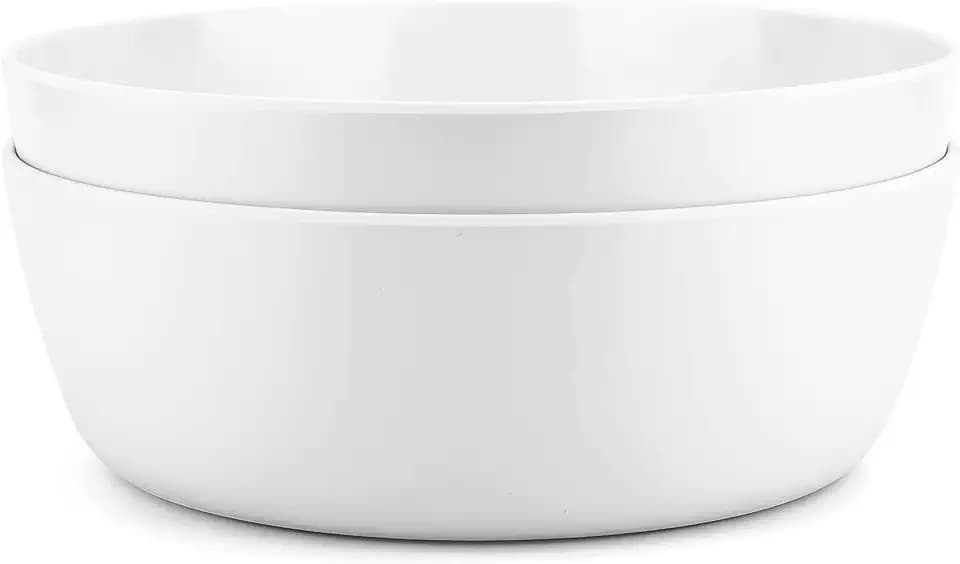 KOXIN-KARLU 11-inch Melamine Mixing and Serving Bowls, set of 2 White
