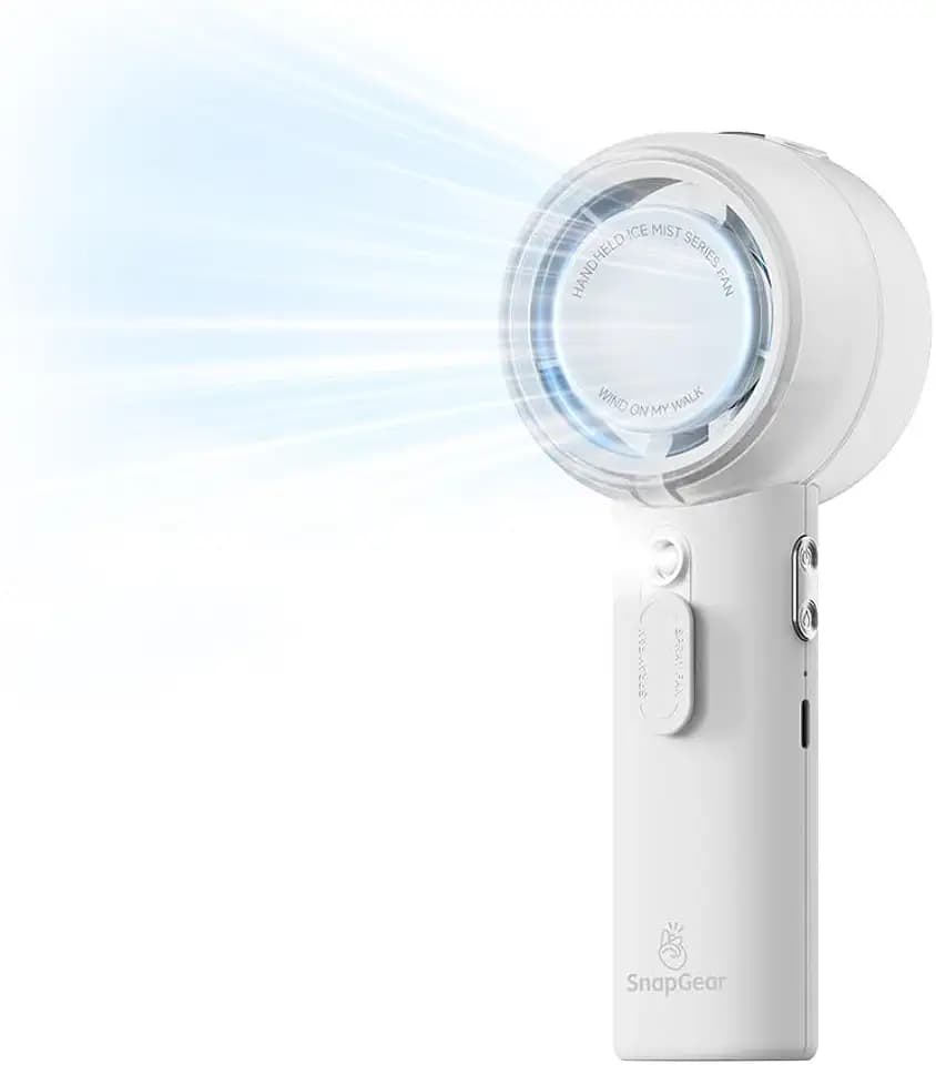 MIST Portable Cooling Fan 13.5H Runtime, 30ml Water Tank, 5 Speeds, 3-in-1 Handheld Fan with Icy Mist & Powerful Wind for Outdoor Travel, Office, Personal Cooling