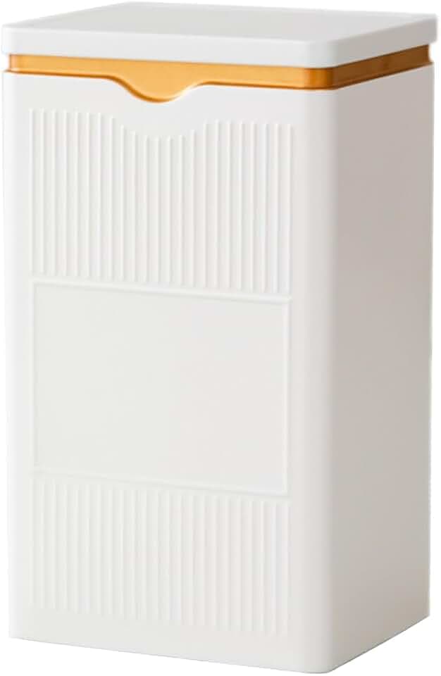 HAN SHENG Square Tea Canister Tea Tins for Loose Tea Storage, White