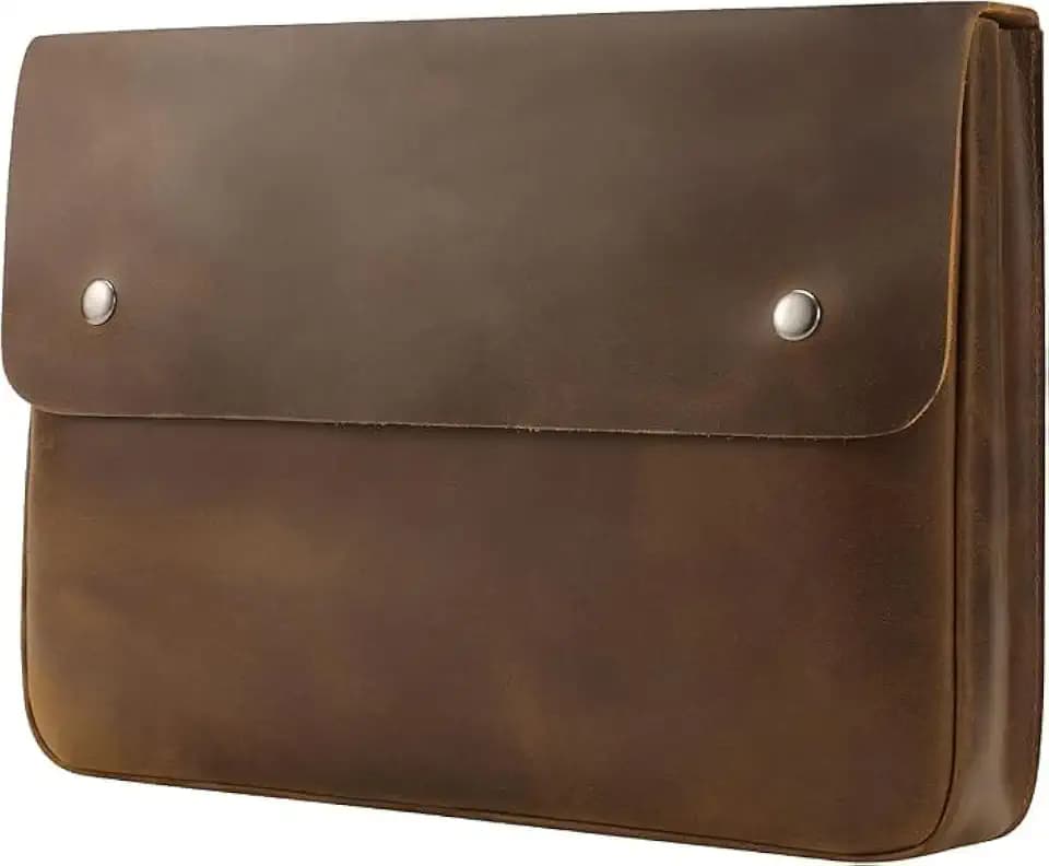 Leather File Folder Organizer Document Holder, File Case, A5 Binder, Envelope Portfolio, Spacious Leather Folio Laptop Sleeve Case for 13" 14" 15" Laptops, Macbook & Tablets