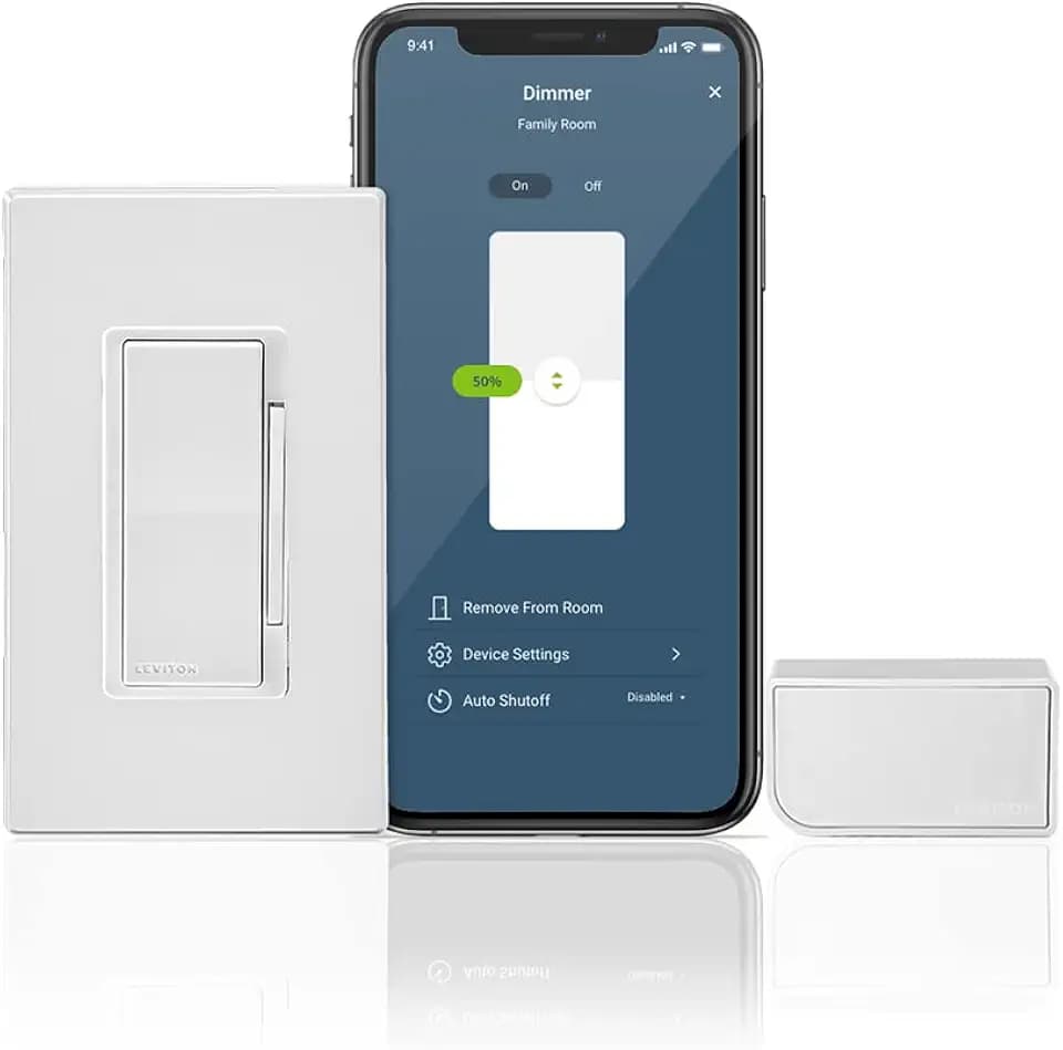Leviton Decora Smart No-Neutral Dimmer & Wi-Fi Bridge Kit, DNKIT-1RW, White