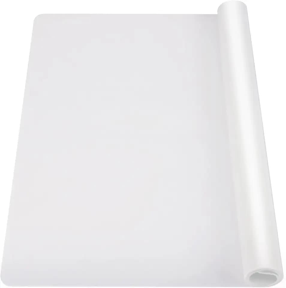 Ewen 27.6x19.5in 2mm Silicone Mats for Kitchen Counter, Thick Large Heat Resistant Non-Stick Silicone Placemat, Nonslip Workbench Mat Countertop Protector for Desk Crafts Air Fryer Pastry Translucent