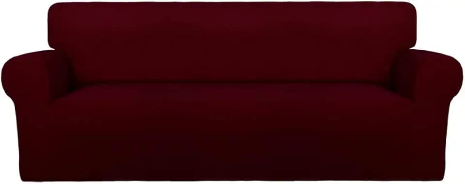 PureFit Stretch Couch Covers for Sofa Large Sofa Slipcovers Wine